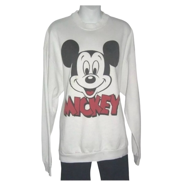 Vintage Mickey Mouse Sweatshirt Disney 70s Kidcore Kawaii Disneyland Retro White - Picture 2 of 13